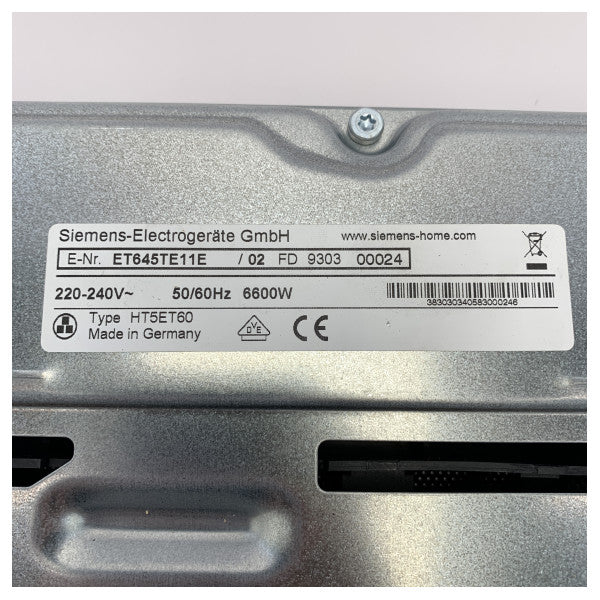 USATO Piano cottura Siemens a 4 fuochi in ceramica 57 x 50 cm - ET645TE11E