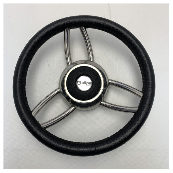 Volante Ultraflex 27B in acciaio inox con similpelle nera - 00068736