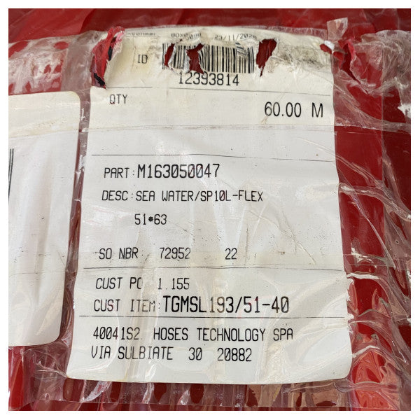 Roller Sea Water SP10L-FLEX Ø51 x 63 mm σωλήνας θαλάσσιου και ζεστού νερού - 60 μέτρα