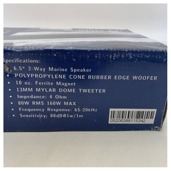 Eval de 6.5 pulgadas Marina de altavoces impermeables Juego negro 160W - 03062-2bl