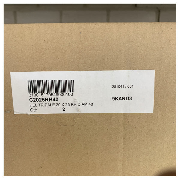 Nakashima Typ C 3-Blatt 20 x 25 RH Propeller 40 mm