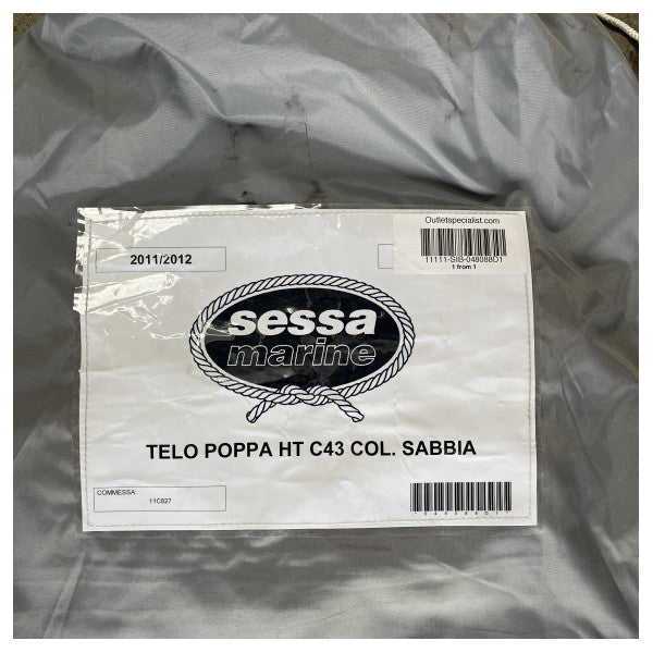 Sessa Marine HT C43 capote de fermeture de pont arrière toile beige avec kit d'installation - 048088D1