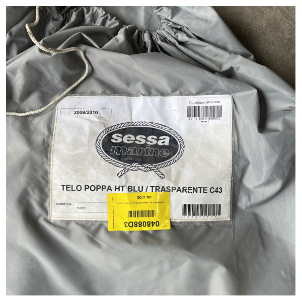 Sessa Marine C43 couvercle de poupe bleu transparent