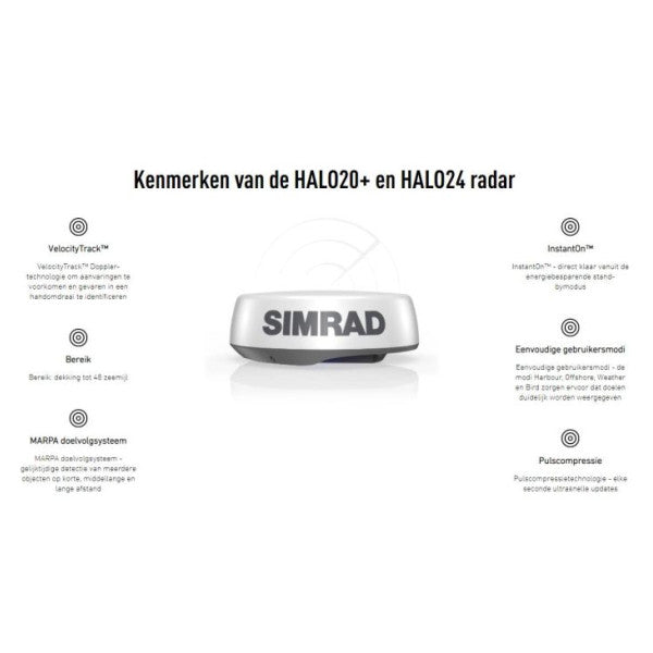 Radar digital Simrad Halo 20+ de 20 polegadas e 36 nm - 000-14536-001