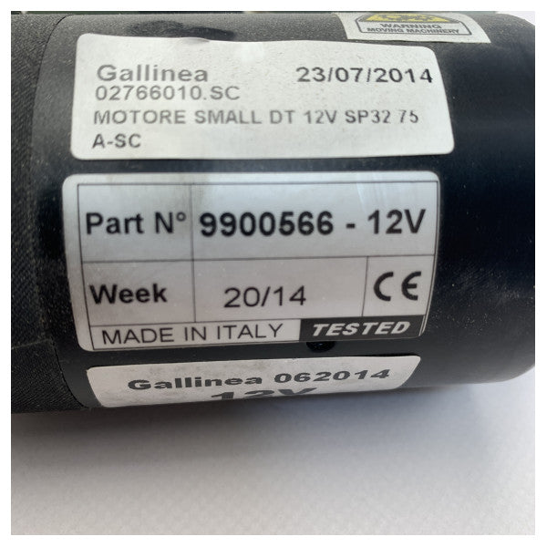 ガリニアウィンドスクリーンワイパーモーターSP32 75 A-SC - 12V 02766010.C - 9900566
