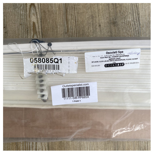 ドメティック オーシャンエアーブラインド ホワイト 1638 x 1103 mm サルーン左舷 Sessa C68