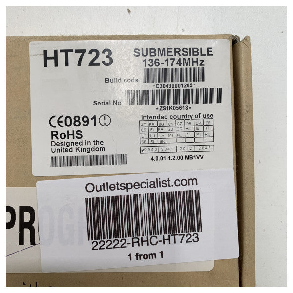 Entel HT723 VHF Series 2 -sarjan upotettava kannettava radiopuhelin