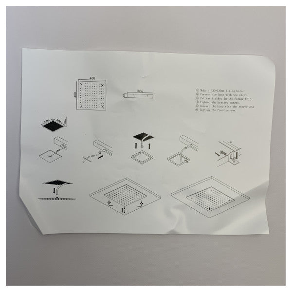 Душова лійка для вбудовуваного душу Sqaure хром 430 x 430 x 110 мм - 066290 - 066290