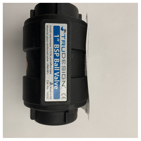 Trudesign 1-BSP 1-инчов черен пластмасов сферичен кран