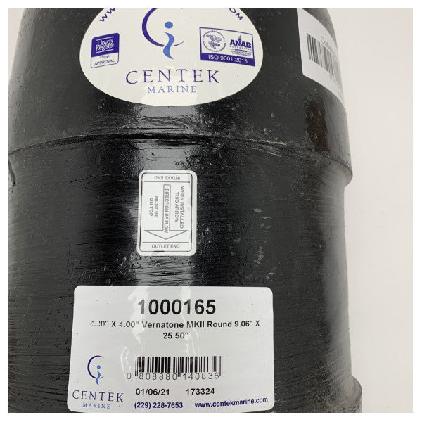 Silenciador de escape GRP de 4 polegadas 125HP da Centek Marine - 1000165