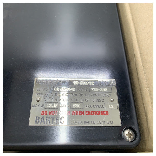 Κουτί διακλάδωσης Bartec GB σειρά IP66 20 ακροδεκτών ATEX 250 x 250 x 120 mm