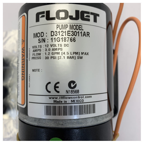 Насос з мембраною Flojet Duplex II 12В 4л/хв 2.8 Бар - D3121E3011AR