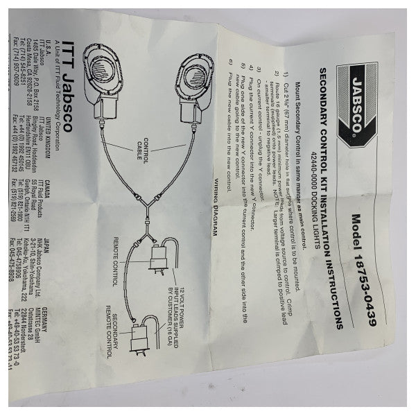 Jabsco 18753-0439 Dual Station Docking Lights Controller Kit
