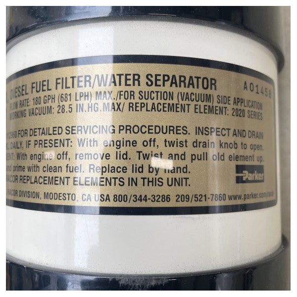 باركر راكور 1000MA فلتر وقود باركر Racor 1000MA - فاصل الماء 1002FH