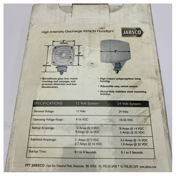 Jabsco Faro Xenon 12V 15 Amp Marine Flomlys - 63142-0012