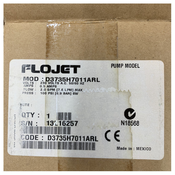 Flojet MPU 230V E/S 3C SW100 7.6LPM Diaphragm Pump - Marine Water Pump