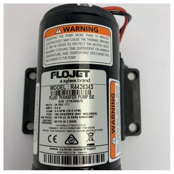 Pompa per acqua fresca a pressione Flojet V-FLO 24V - 19 L/m 40PSI - R4426343A