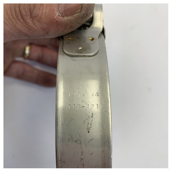 Norma Heavy Duty rustfri stål slangeklemme W4 113-121 mm - Inox bolt-klemme til maritim brug
