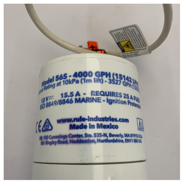 مضخة مياه آلية غاطسة Rule 4000 - 12 فولت - 56S - 4000 جالون في الساعة