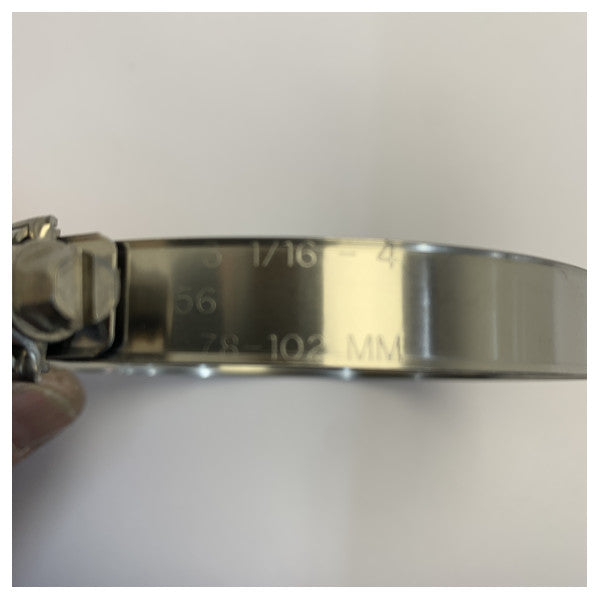 مشبك خرطوم PERFECT W4 من الفولاذ المقاوم للصدأ 316 - 78-102 مم - جودة بحرية