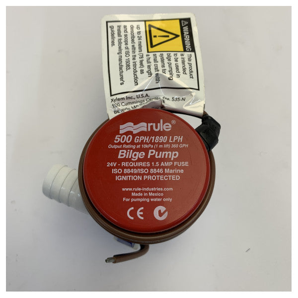 مضخة بيلج Rule 500 GPH 24V - الطراز 26D - مضخة بيلج بحرية
