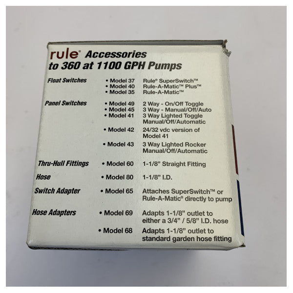 مضخة بيلج Rule 500 GPH 24V - الطراز 26D - مضخة بيلج بحرية