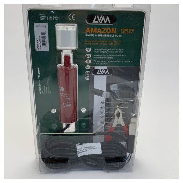 Bomba de porão e bomba inline LVM Amazon 117 24V - Combustível e líquido