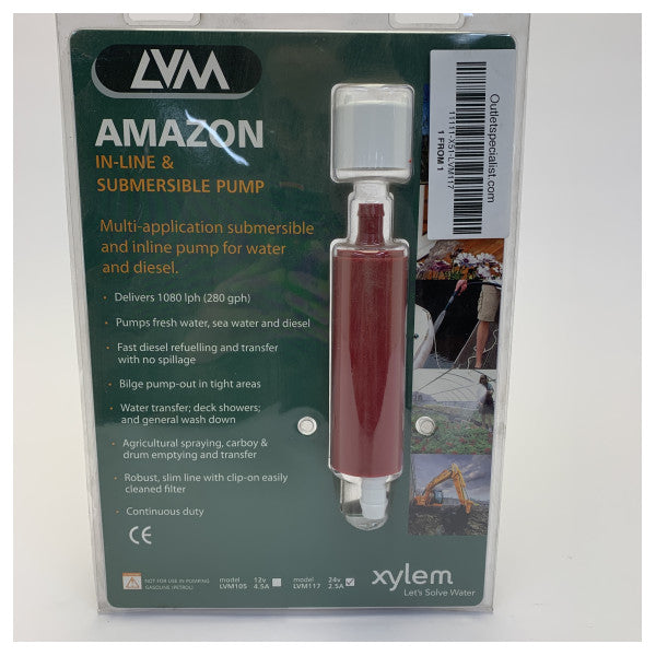 LVM Amazon 117 Marinebilgen- und Inline-Pumpe 24V - Kraftstoff und Flüssigkeit