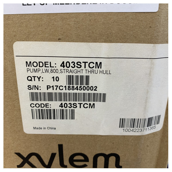 Regel 403STCM Bilge Pump 800 GPH - Rakt igenom Skipper Pump