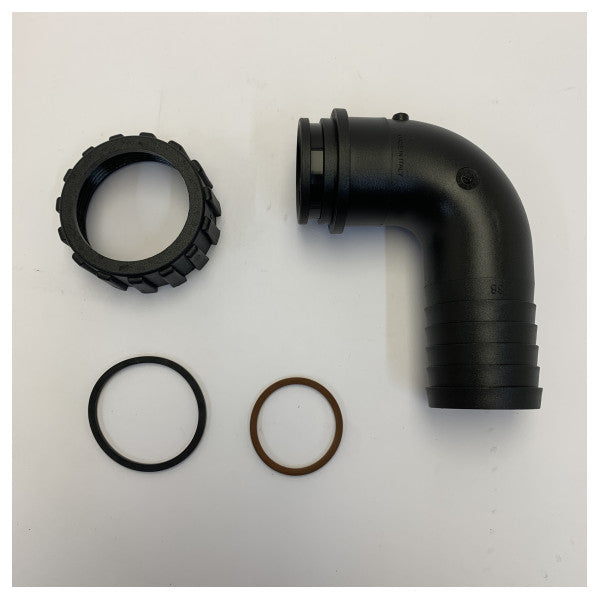 Conector de manguera de acoplamiento de tanque de 90° 38mm - Incluyendo juntas tóricas