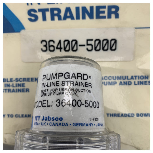 Filtre à eau en ligne Jabsco 36400-5000 - Filtre à eau douce