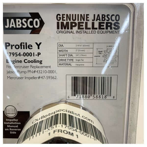 Jabsco 17954-0001-P Impulsor - Giratorio para Motores Marinos - Neopreno