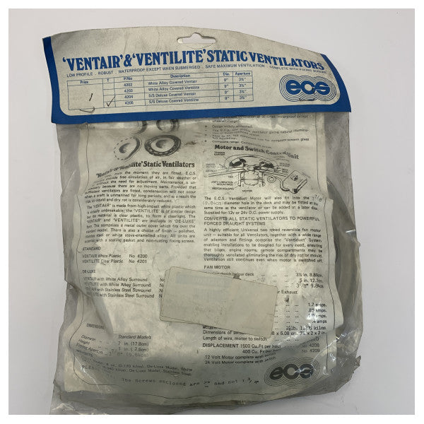 Ventilite Stainless Steel Deck Ventilator - 9 inch - 4205