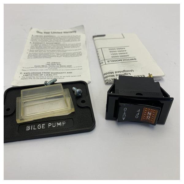Jabsco 44960-0000 Illuminated 3-Way Switch 12V - Marine Bilge Pump Rocker Switch