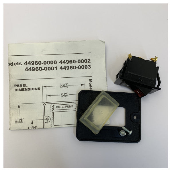 Jabsco 44960-0002 Switċh tal-Pumpa tal-Ħami - Pannell Illuminat b'2 Triq - 12V