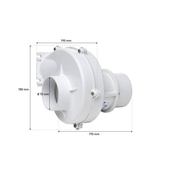 Ocean Technologies Marine Air Extractor 12V - Kit de ventilation avec tuyau et grille