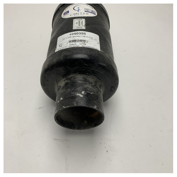 Centek marin 3,5-tums svart GRP avgasljuddämpare - 1050350