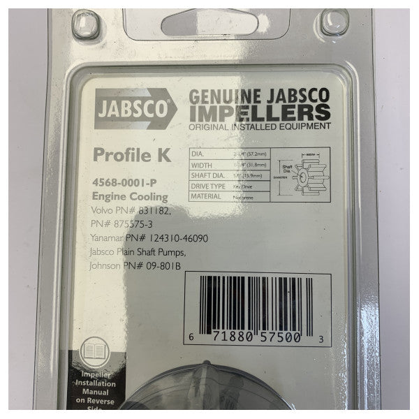 Jabsco 4568-0001-P Impeller Kit - Marine Engine Water Pump Part