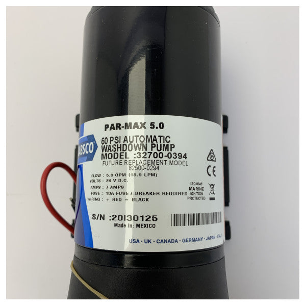 Jabsco 32700-0394 PAR-Max 5.0 Marine spylepumpe 24V -