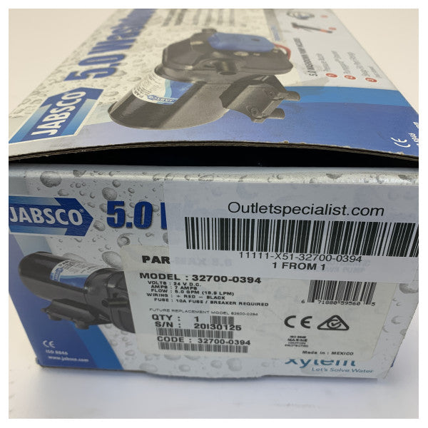 Jabsco 32700-0394 PAR-Max 5.0 マリン用ウォッシュダウンポンプ 24V -