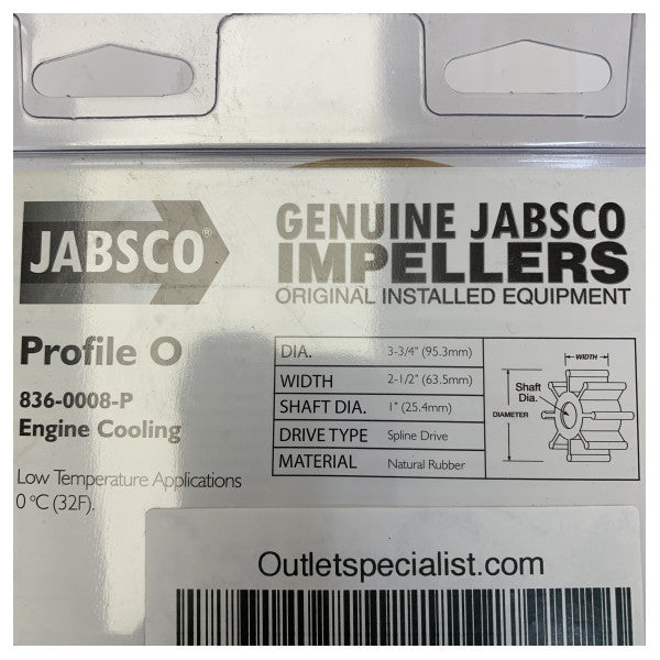 Jabsco 836-0008-P Impulseur pivotant - pièce marine d'origine