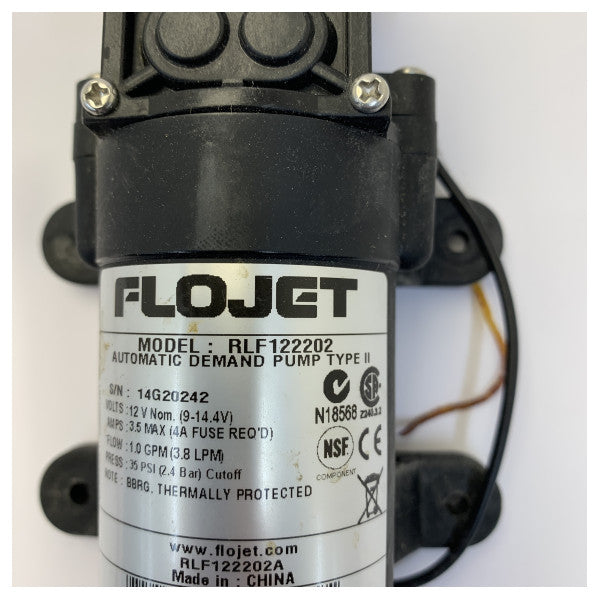 Flojet RLF122202A Diaphragm Pump - Marine Water Pump - 12V - 3.8lpm