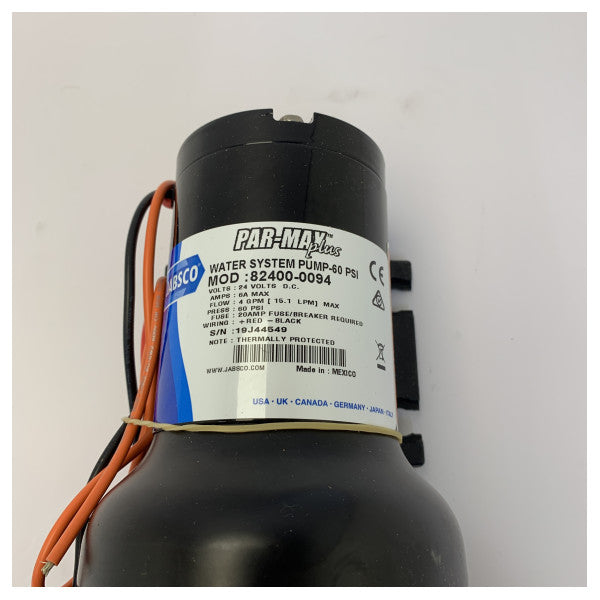 Jabsco 82400-0094 Par-Max 4.0 PLUS ferskvandspumpe 24V 60PSI - 15 lpm