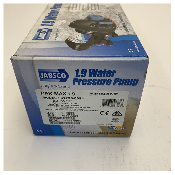 Jabsco 31295-0094 Par-Max 1.9 Pompa tal-Ilma tax-Xorb 24V - 25psi