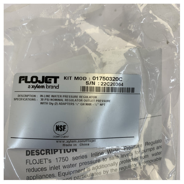 Flojet Water Pressure Regulator 30 PSI - 01750320C