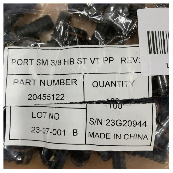 Prosty króciec węża 3/8 z pierścieniem O-ring Viton – chemoodporny osprzęt jachtowy