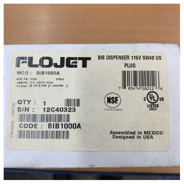 مضخة موزع المشروبات Flojet SW40 Bag-in-Box بجهد 115 فولت - BIB1000A
