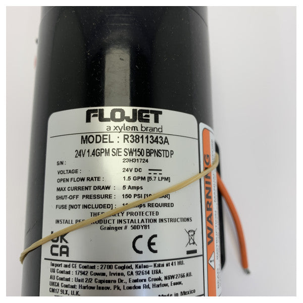 Flojet R3811343A Bomba de Diafragma Triplex - Bomba de Água Marinha Automática 24V