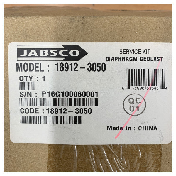 Jabsco 18912-3050 servicekit for membranpumpe til marinebruk
