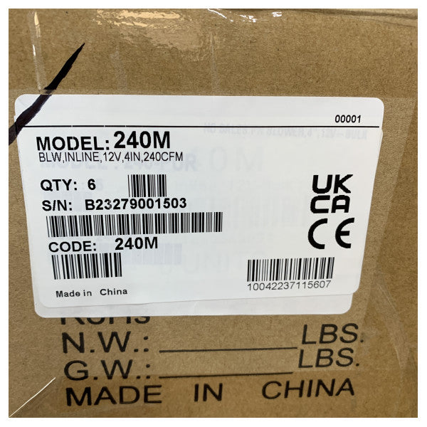 Rule 240M In-Line Marine Blower 4-inčni ventilator za ventilaciju 12V